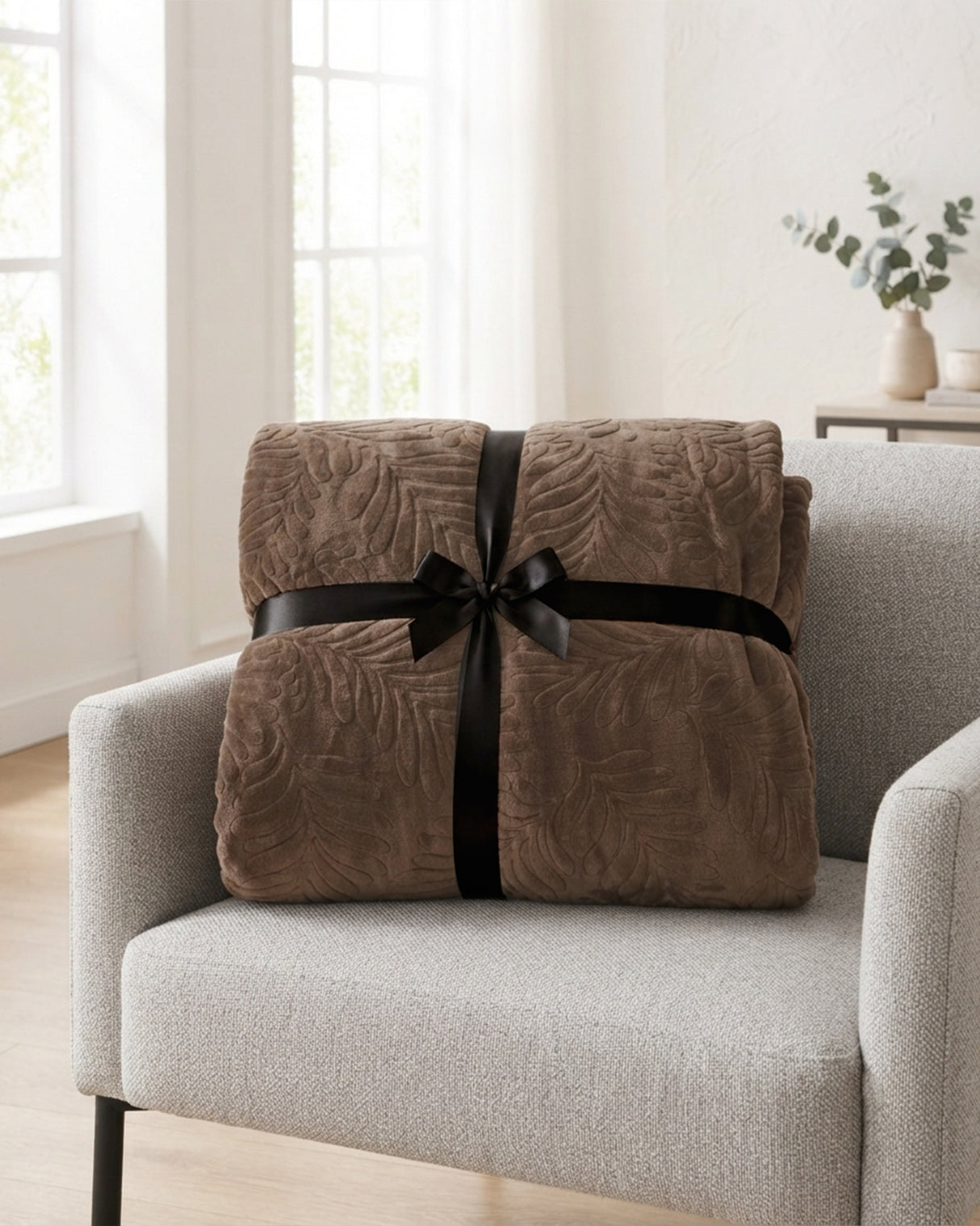 Plushmink Rabbit Fur Throw Blanket Brown at Zubaidas Homestore - House of the Largest Collection of Blankets in Pakistan