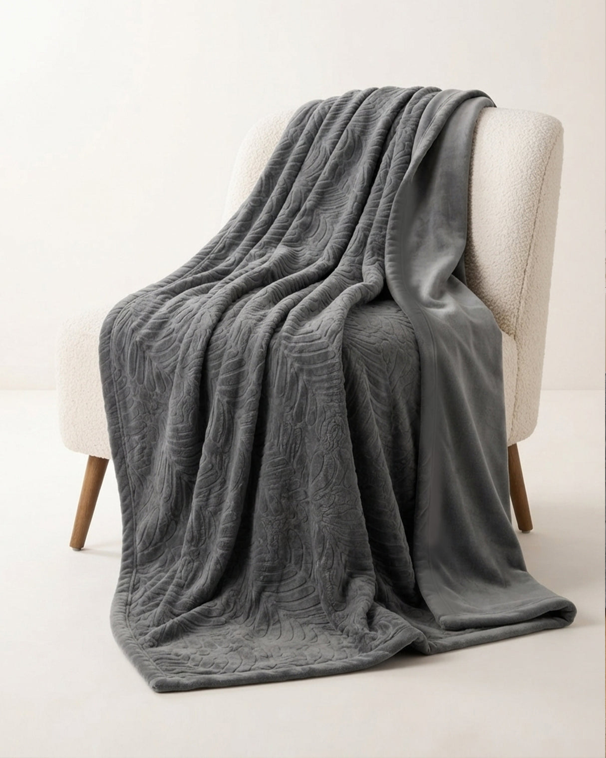 Plushmink Rabbit Fur Throw Blanket Charcoal Grey at Zubaidas Homestore - House of the Largest and Best Collection of Blankets in Pakistan