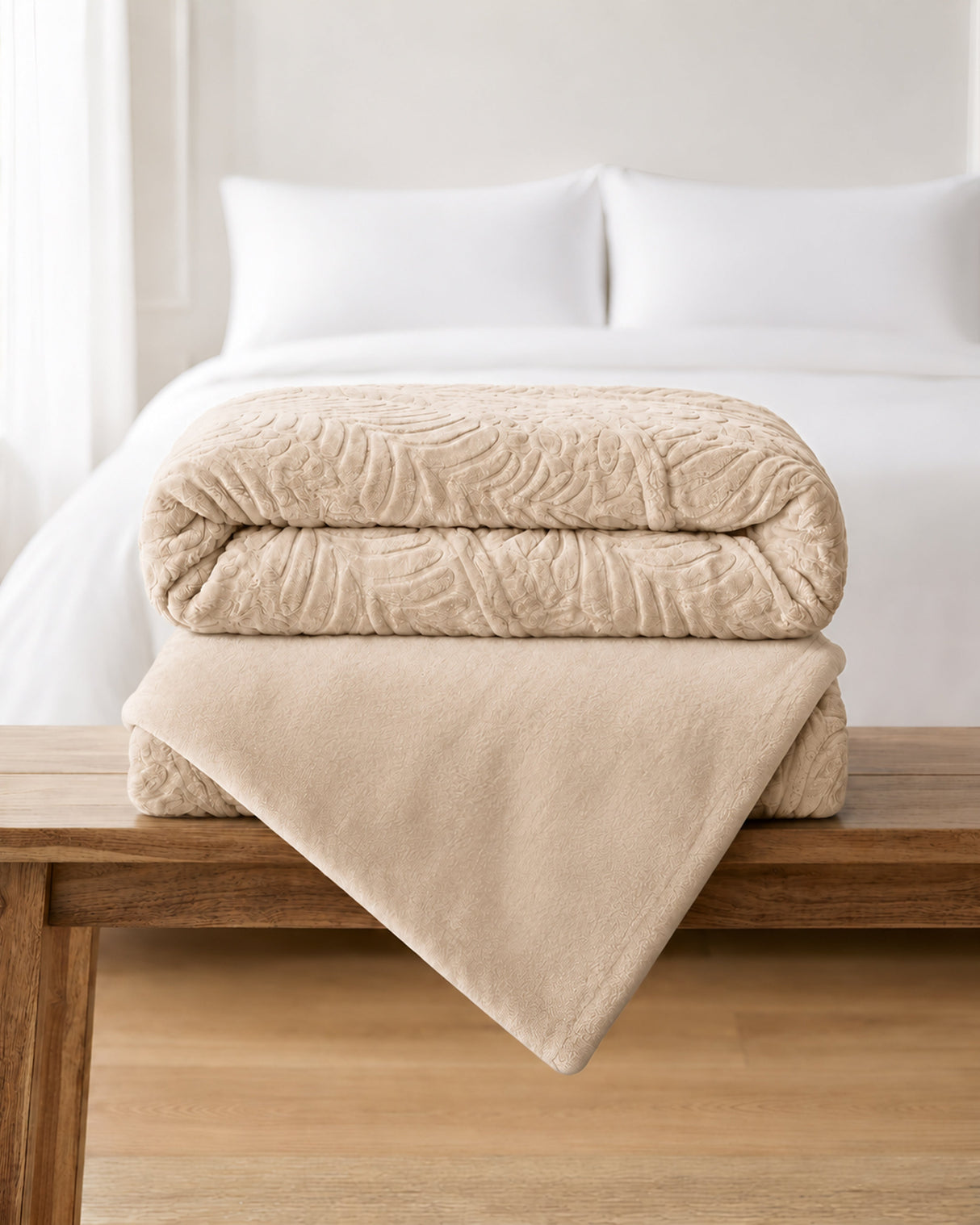 Plushmink Rabbit Fur Throw Blanket Cloud Dancer at Zubaidas Homestore - House of the Largest and Best Collection of Blankets in Pakistan