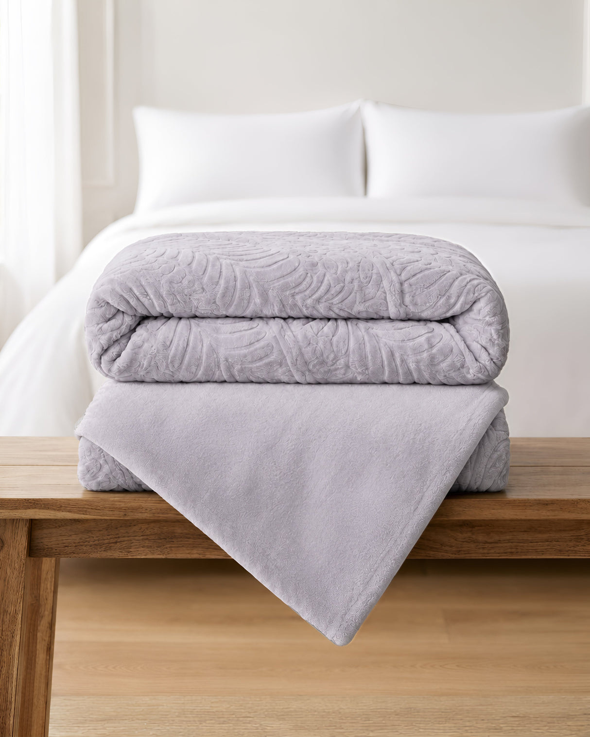 Plushmink Rabbit Fur Throw Blanket Silver at Zubaidas Homestore - House of the Biggest Collection of Blankets in Pakistan