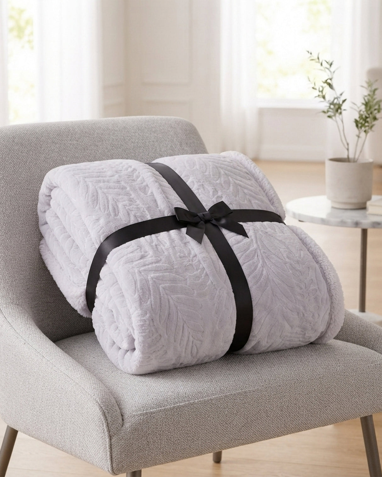 Plushmink Rabbit Fur Throw Blanket Silver at Zubaidas Homestore - House of the Largest Collection of Blankets in Pakistan
