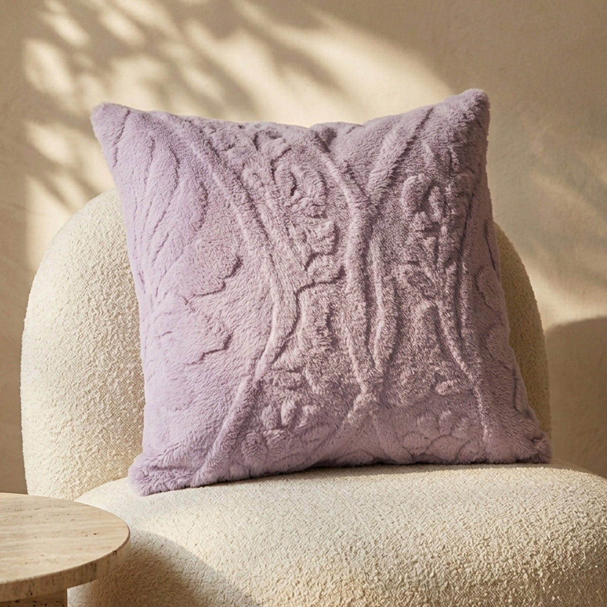 Plushmink Solid Mink Cushion Heather at Zubaidas Homestore