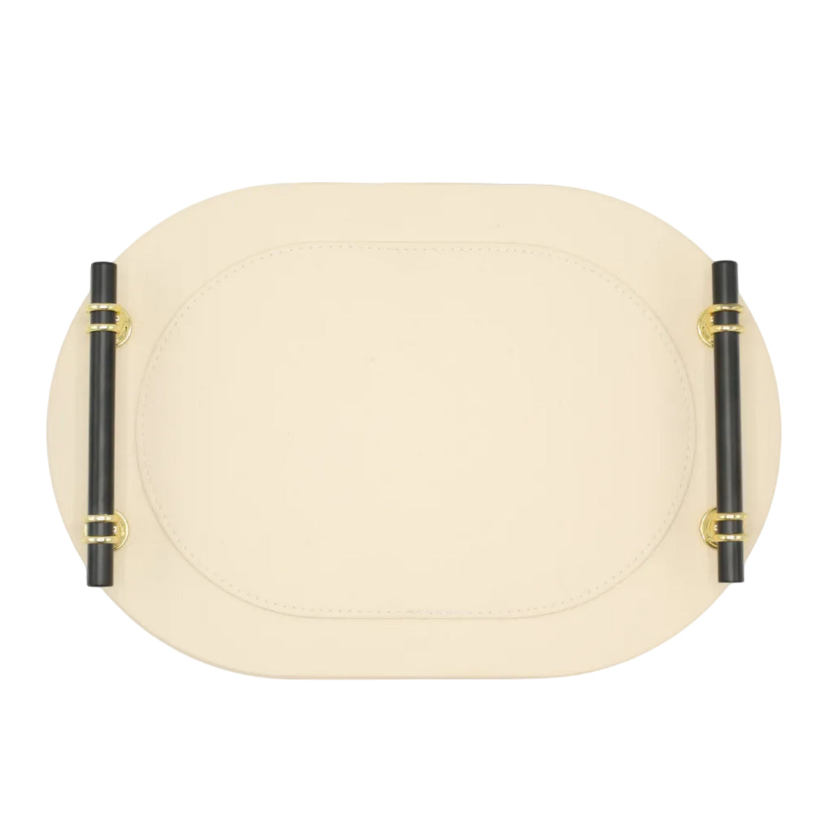 Premium Leather Oval Tray with Golden Handle 2 Pieces Set at Zubaidas Homestore. Most Trusted Homestore in Pakistan