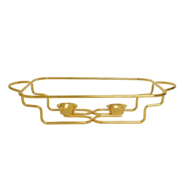 Rectangular Glass Chafing Dish With Gold Warmer Stand 3LTR at Zubaidas Homestore Online Pakistan