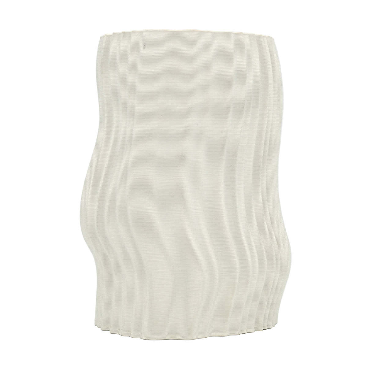 Ribbed Wavy Decorative Vase White at Zubaidas Homestore Pakistan