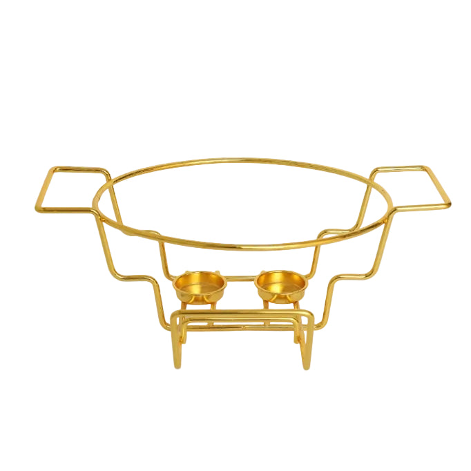 Round Ceramic Casserole With Gold Warmer Stand 28cm at Zubaidas Homestore Online Pakistan