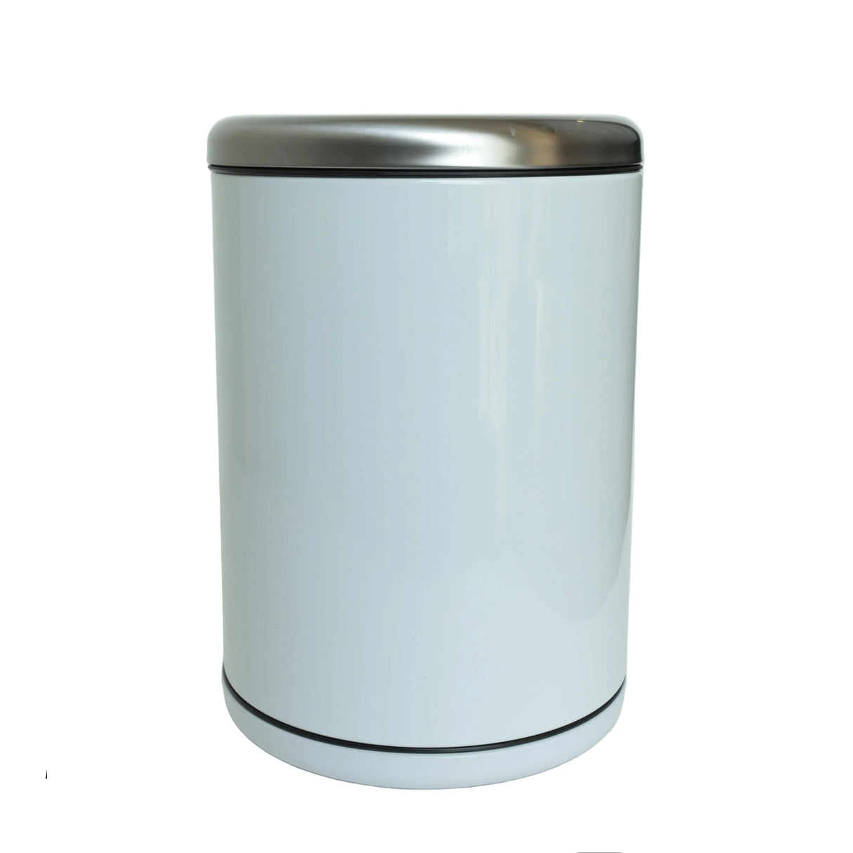 Round Iron Trash Bin White with Silver Rim at Zubaidas Homestore. Most Trusted Homestore in Pakistan