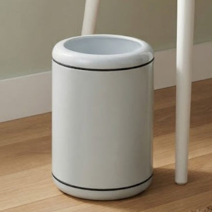 Round Waste Bin White Iron at Zubaidas Homestore