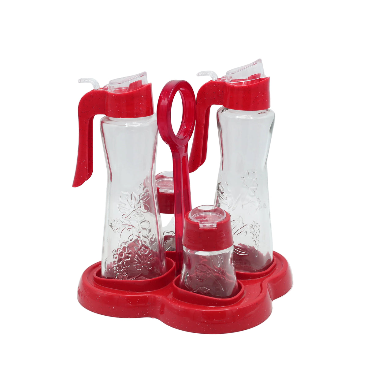 Sarina Glass Spice and Oil Bottle Dispenser with Stand at Zubaidas Homestore Pakistan