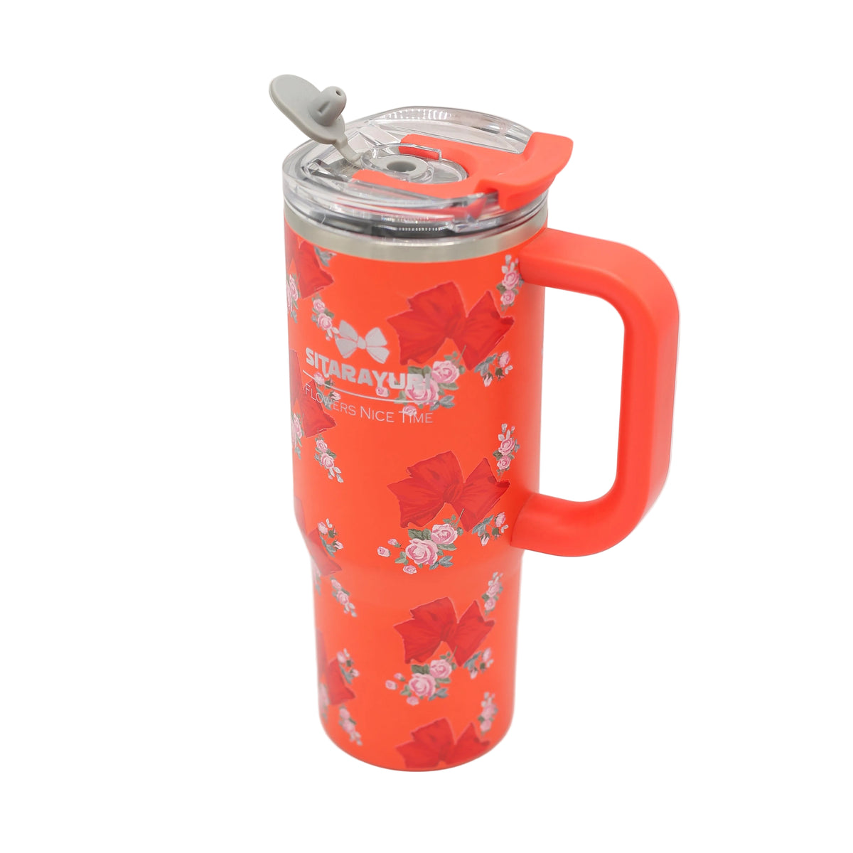 Sitarayuri Bows And Roses Stainless Steel Tumbler 900ml at Zubaidas Homestore #1 Home Shop in Pakistan