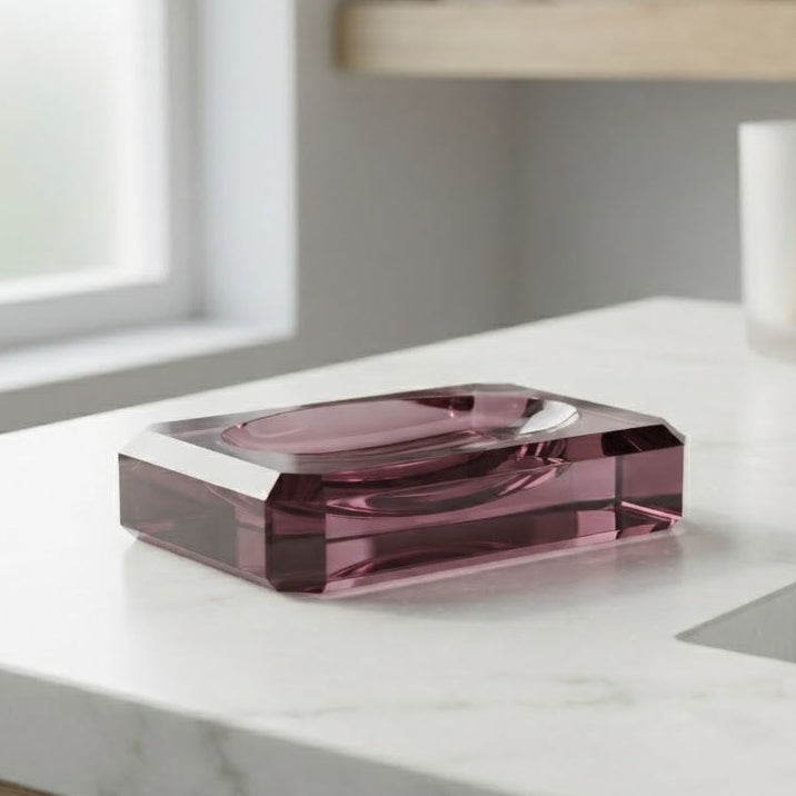Soap Dish Acrylic Oval Purple at Zubaidas Homestore.