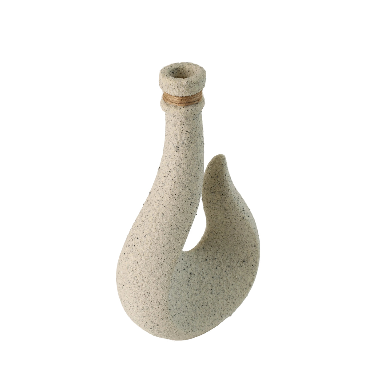 Speckled Ceramic Decorative Vase with Jute Rope Accent at Zubaidas Homestore. Most Trusted Homestore in Pakistan