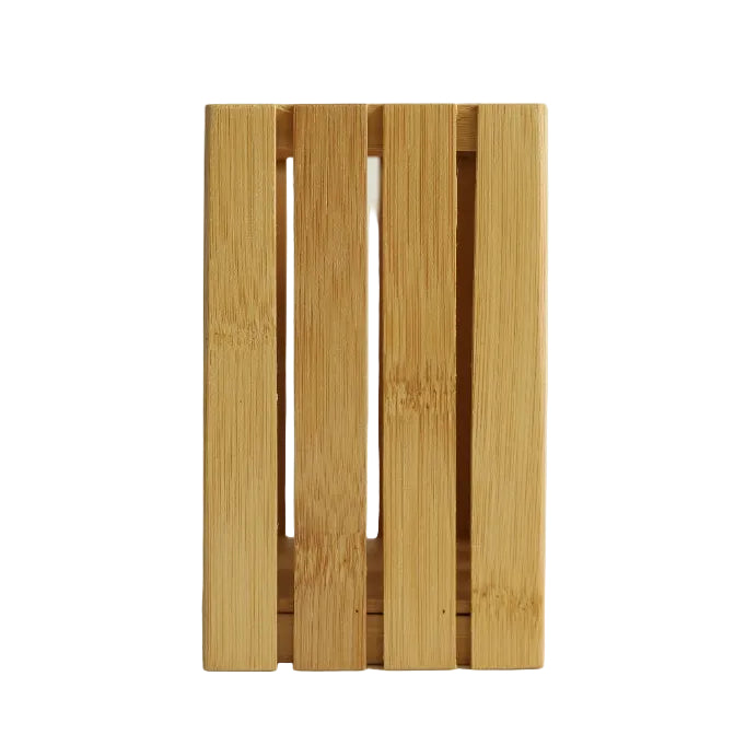 Square Bamboo Cutlery Holder Natural Wood at Zubaidas Homestore Online Pakistan