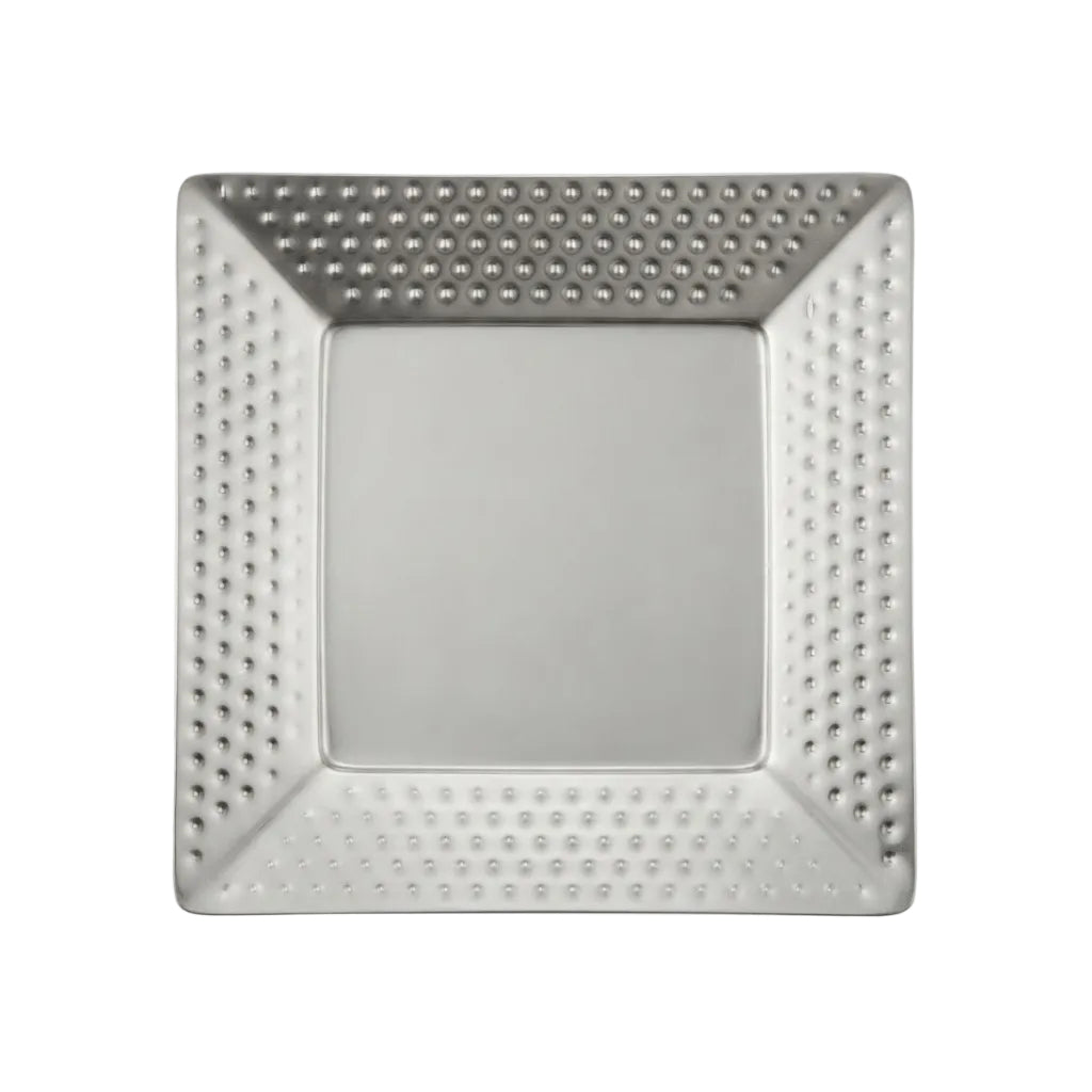 Square Hammered Serving Platter 20cm Silver at Zubaidas Homestore Pakistan