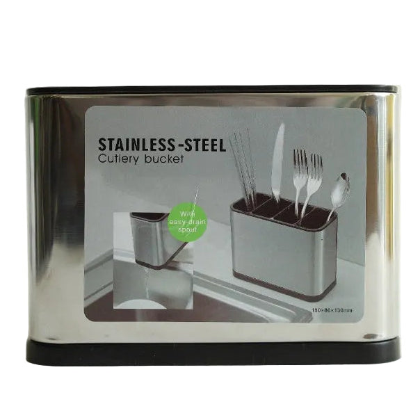 Stainless Steel 4 Compartment Cutlery Bucket at Zubaidas Homestore Pakistan