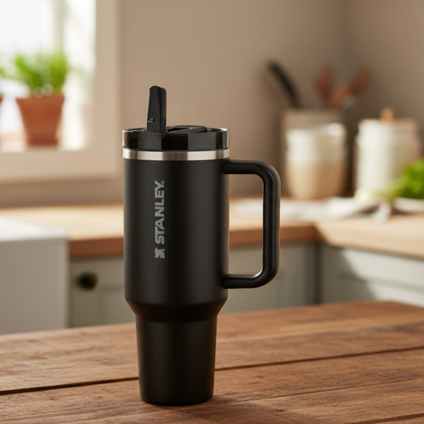 Stanley Black Stainless Steel Flip Sipper Tumbler 40oz at Zubaidas Homestore