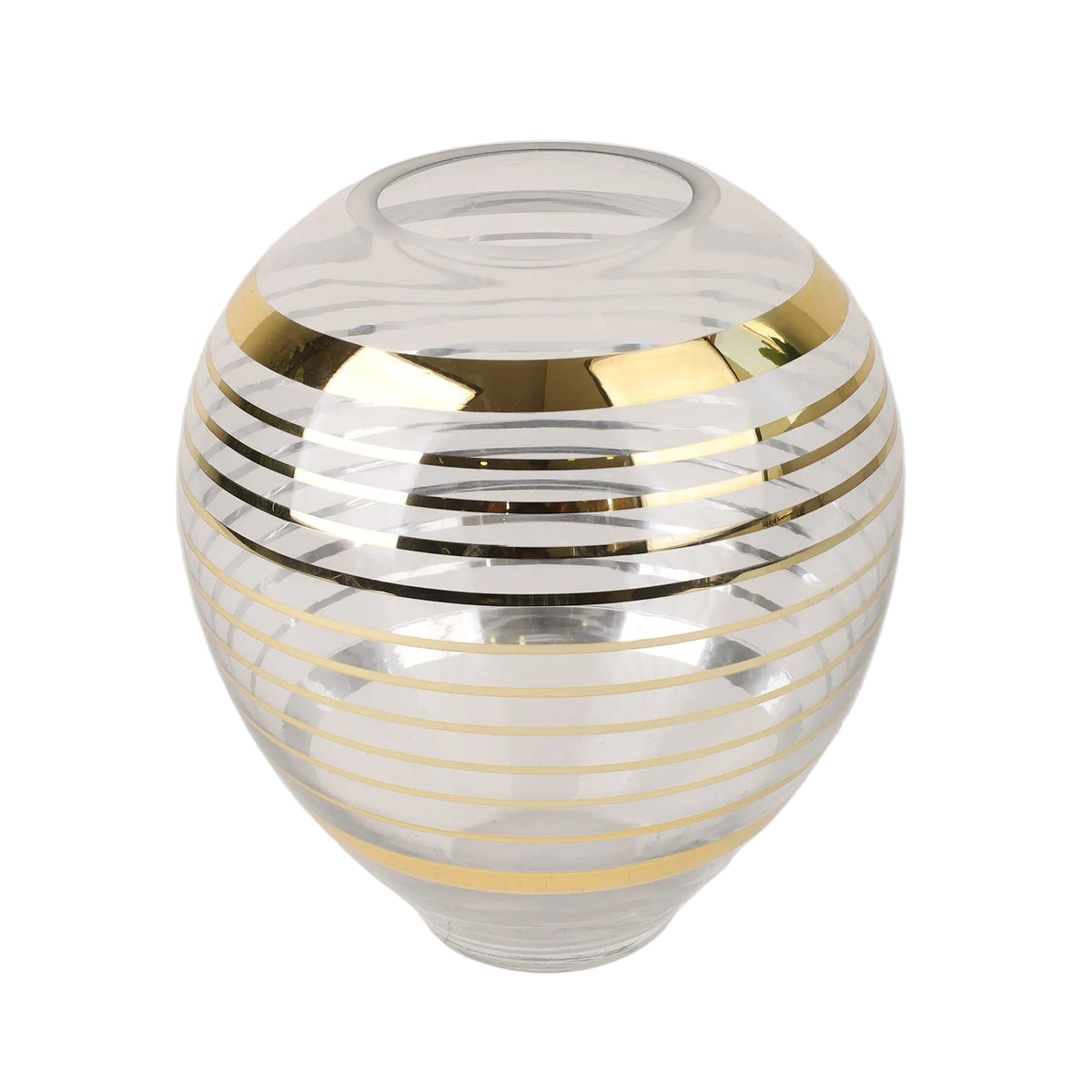 Striped Round Glass Vase Gold at Zubaidas Homestore Pakistan