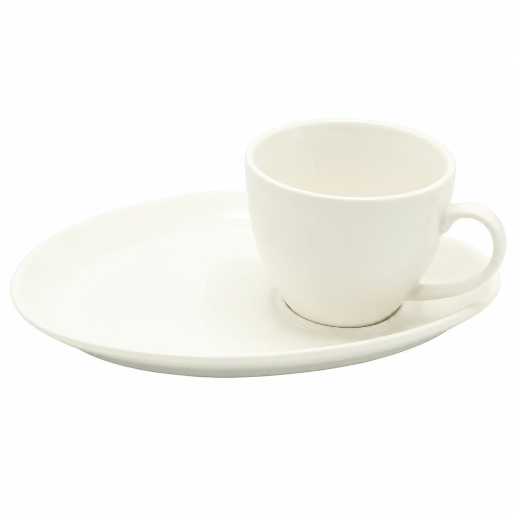 Symphony Ceramic Cup with Snack Platter White Zubaidas Homestore. Best Online Homestore in Pakistan