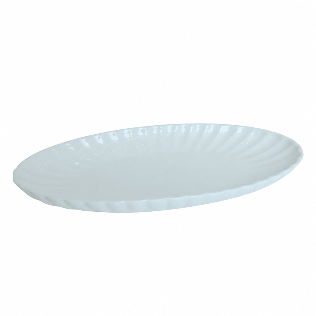 Symphony Groove Oval Serving Dish 32cm White at Zubaidas Homestore Best for Home Shopping