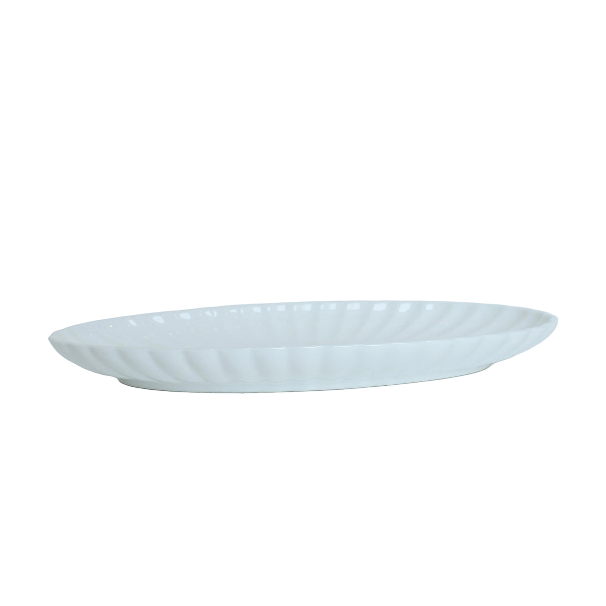 Symphony Groove Oval Serving Dish 32cm White at Zubaidas Homestore Online Pakistan