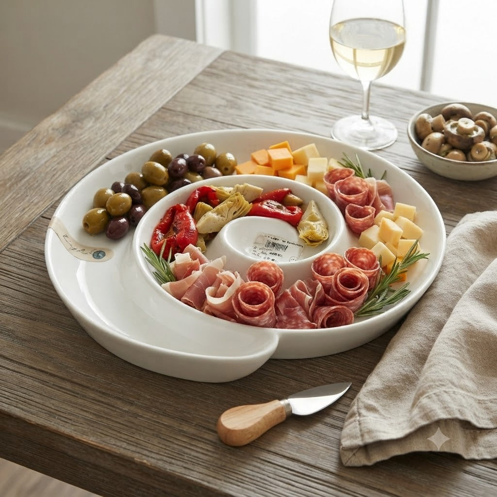 Symphony Spiral Platter 27cm White at Zubaidas Homestore Pakistan