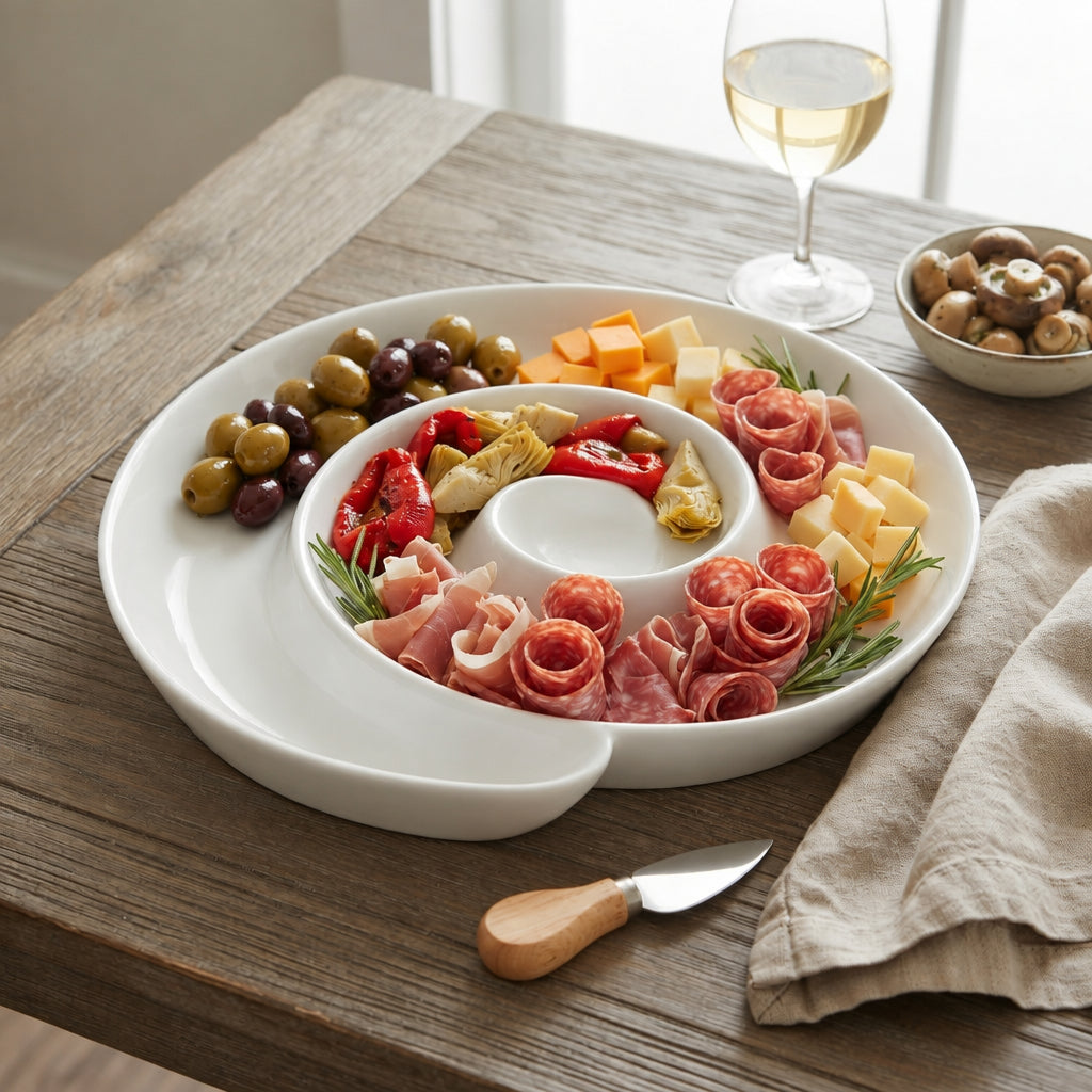 Symphony Spiral Platter 27cm White at Zubaidas Homestore Pakistan