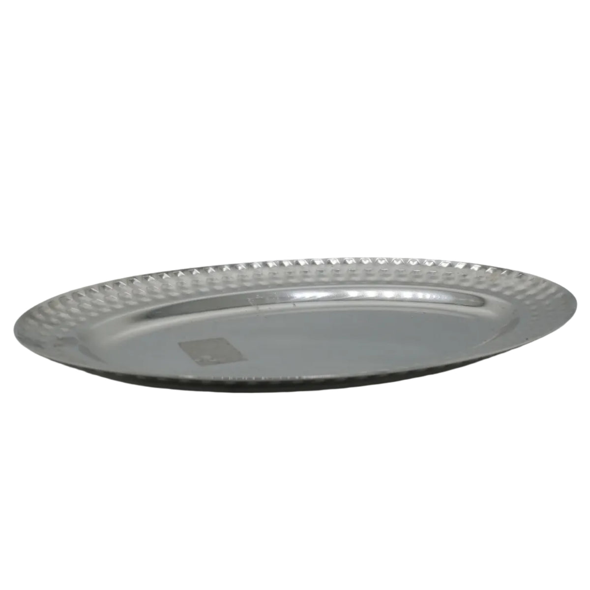 Textured Edge Oval Serving Platter 30cm Silver at Zubaidas Homestore Pakistan