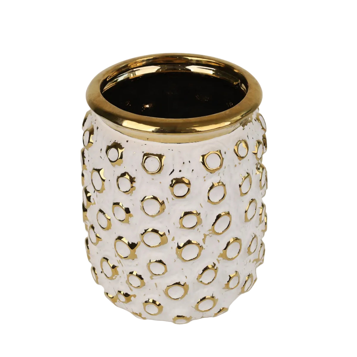Textured Honeycomb Ceramic Vase at Zubaidas Homestore - The Largest Collection of Decor In Pakistan