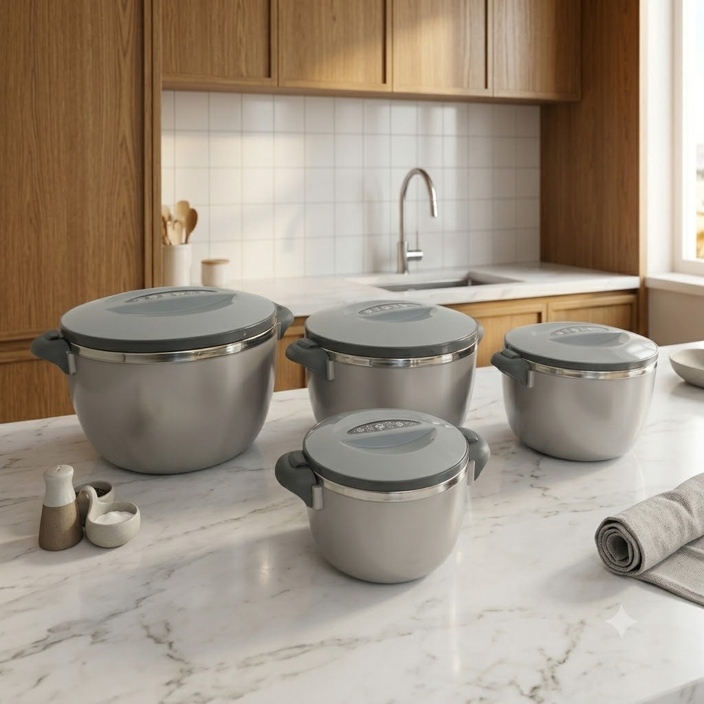 Thailand 4 Pieces Food Warmer Set Grey at Zubaidas Homestore