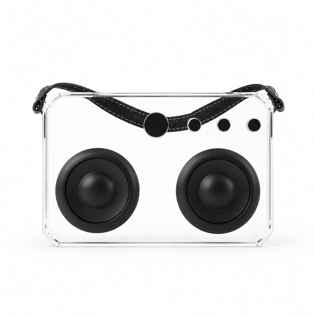 Transparent Retro Radio with Black Accents at Zubaidas Homestore - The Largest Collection of Decor In Pakistan