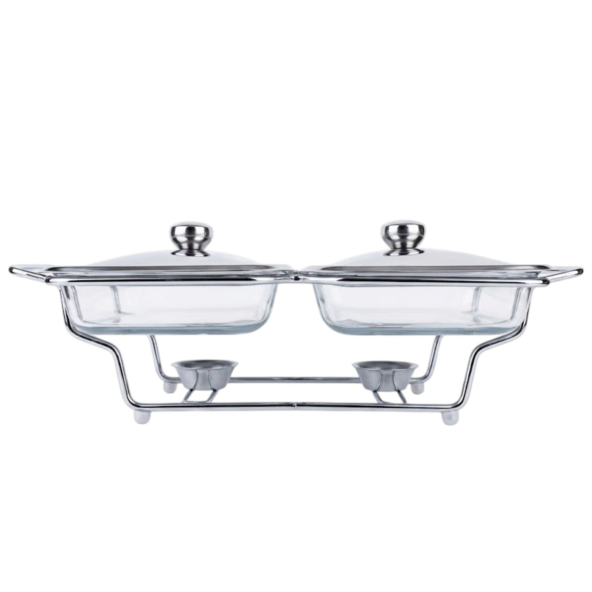 Twin Rectangular Chafing Dish With Silver Candle Stand 1.5L at Zubaidas Homestore Pakistan