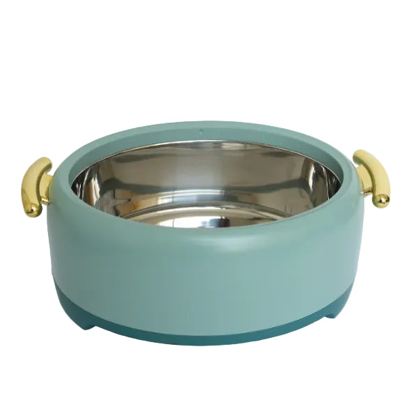 Two-Tone Green Hot Pot Set With Gold Handles at Zubaidas Homestore online Pakistan