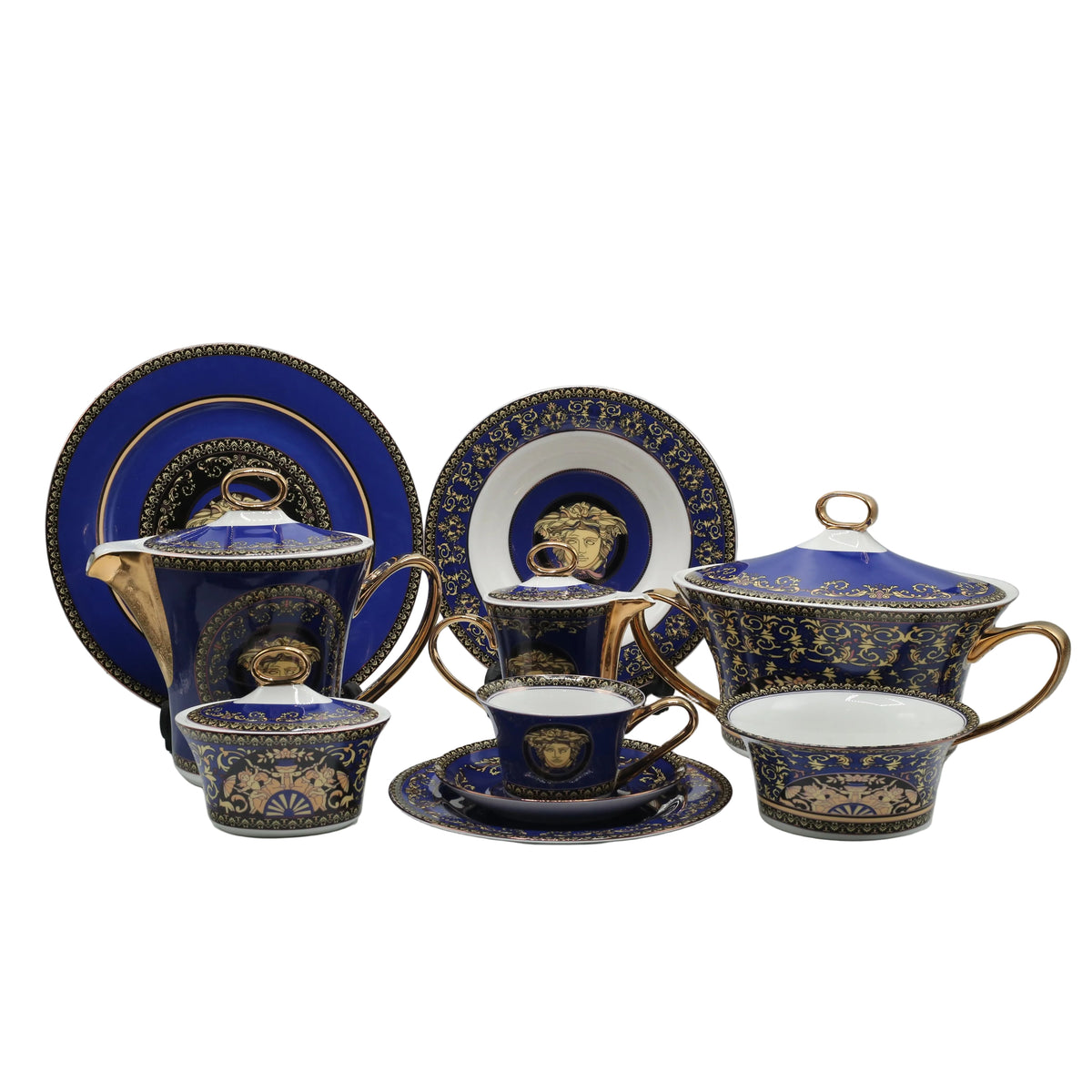 Versace Medusa Blue Dinner Set 61 Pieces at Zubaidas Homestore Pakistan
