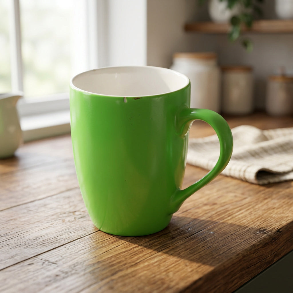Vibrant Green Ceramic Coffee Mug at Zubaidas Homestore