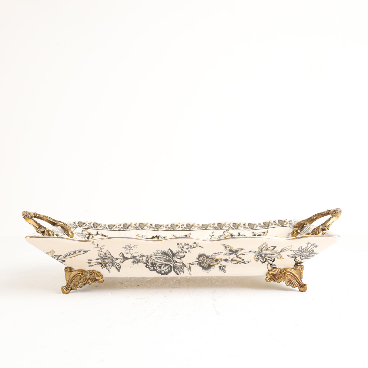 Vintage High end Serving Tray Floral Ceramic at Zubaidas Homestore Online Pakistan