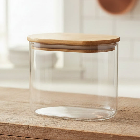 Welldeco rectangular glass storage jar 500ml at Zubaidas Homestore Pakistan