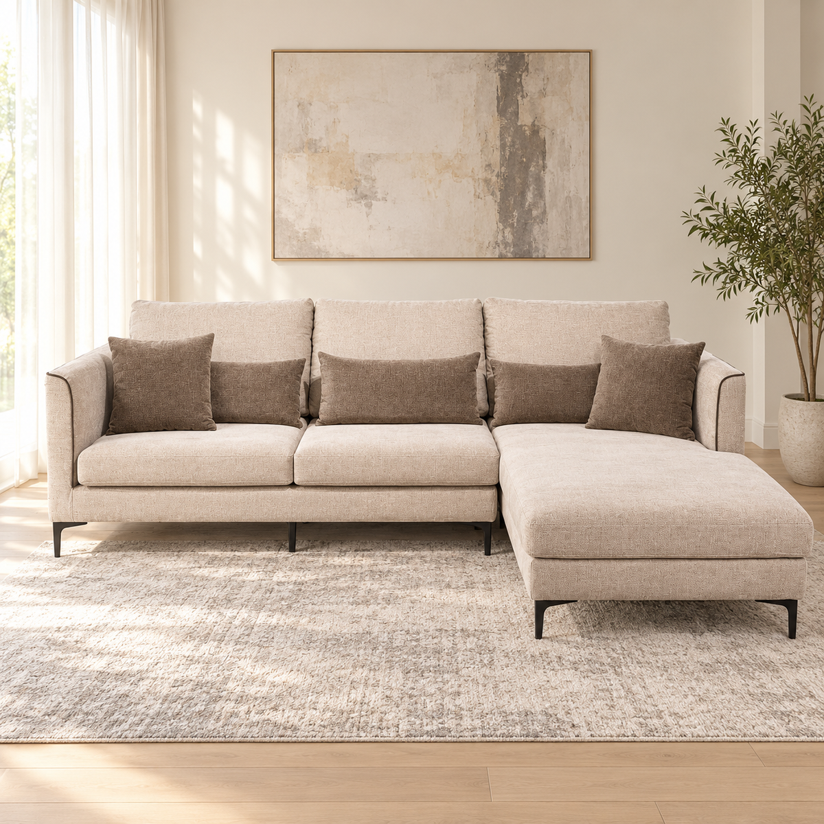 ZHomes Sofa Marino L-Shape LHS Warm Alabaster at Zubaidas Homestore Pakistan