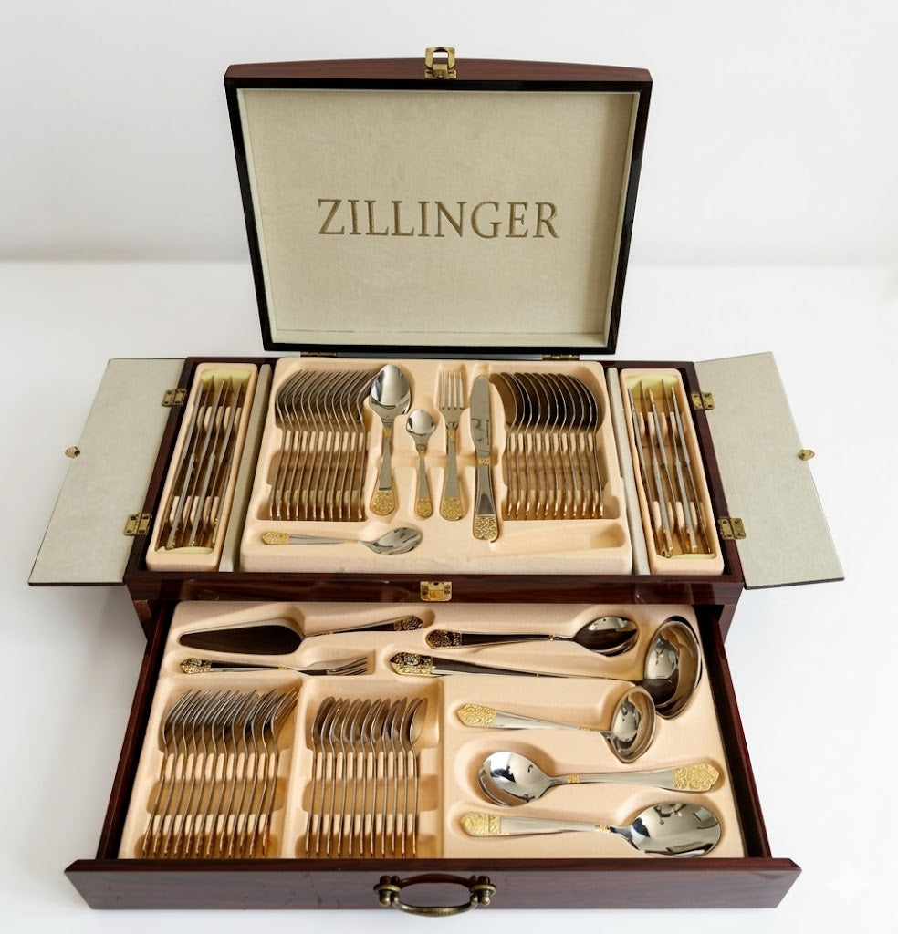 Zillinger Yana 72pcs Cutlery Set Greek Design Gold at Zubaidas Homestore Pakistan