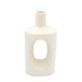 Minimalist Ivory Oval Cutout Ceramic Vase at Zubaidas Homestore Pakistan