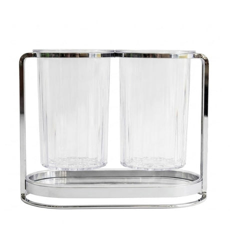 2 in 1 Round Dual Cutlery Holder Silver Finish at Zubaidas Homestore Pakistan