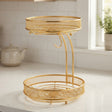 2 Tier Round Iron Mesh Basket Golden at Zubaidas Homestore