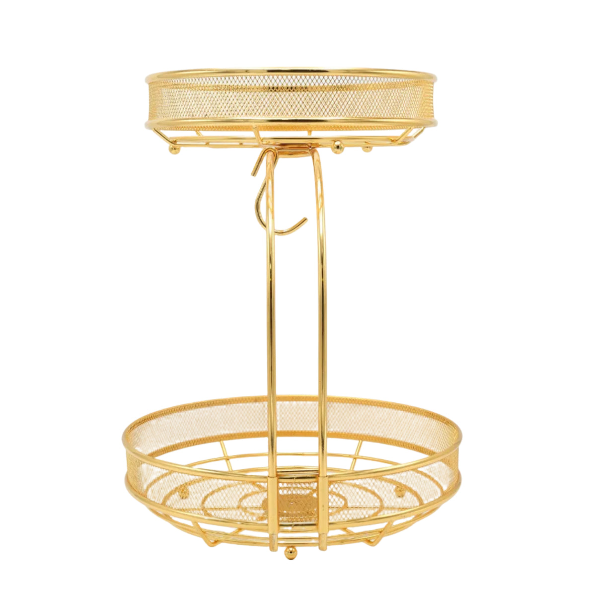 2 Tier Round Iron Mesh Basket Golden at Zubaidas Homestore Pakistan