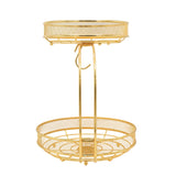 2 Tier Round Iron Mesh Basket Golden at Zubaidas Homestore Pakistan