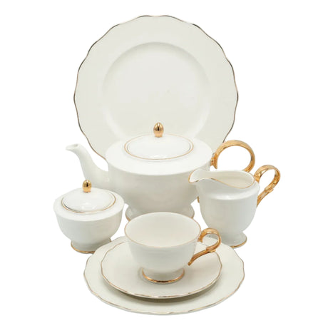 Imperial Bone China Tea Set 24 Pieces Golden Rim at Zubaidas Homestore Pakistan