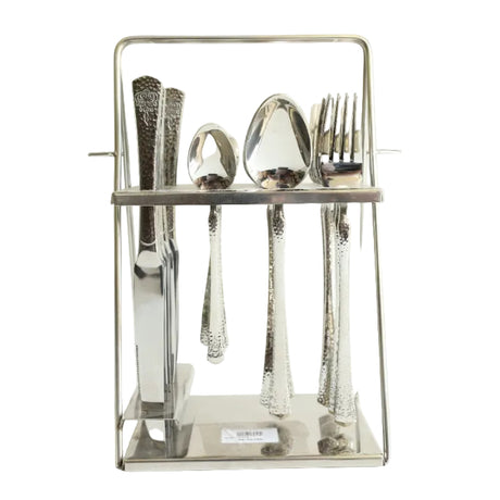 24 Pieces Cutlery Set Hammered Bright Silver at Zubaidas Homestore Pakistan