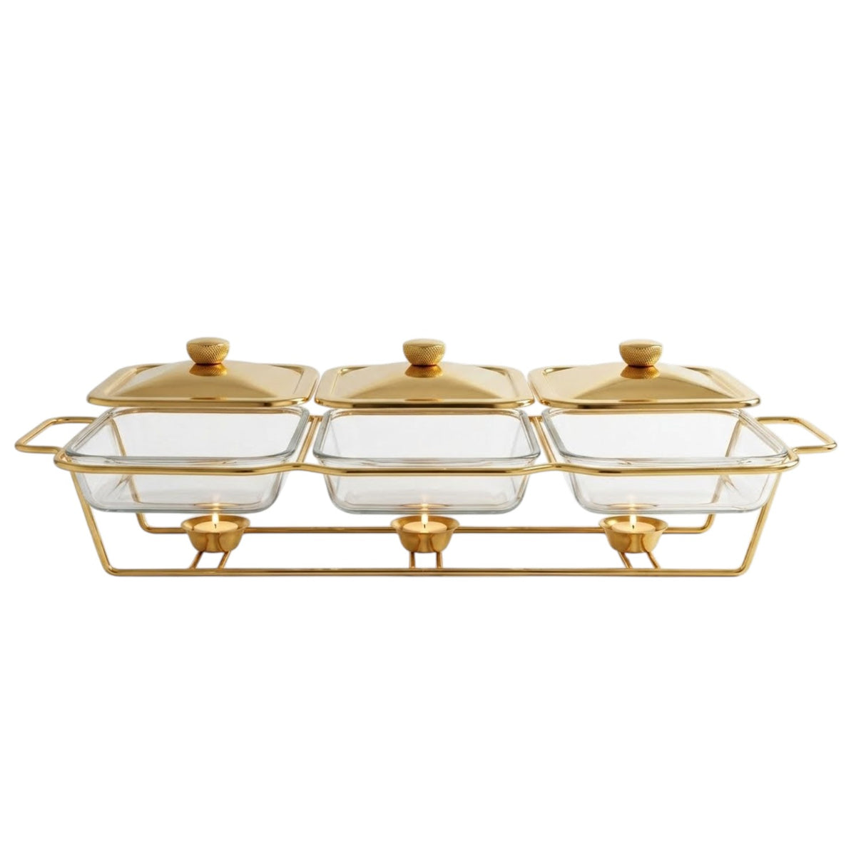 3 in 1 Burner Dish Rectangle Food Warmer 1.5LTR at Zubaidas Homestore Pakistan