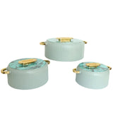 3-Piece Insulated Hot Pot Set With Marble Finish Lid Green at Zubaidas No# 1 Homestore in Pakistan