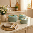 3-Piece Insulated Hot Pot Set With Marble Finish Lid Green at Zubaidas Homestore Pakistan