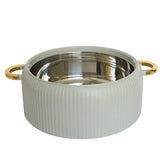3-Piece Insulated Hot Pot Set With Marble Finish Lid Sage Green at Zubaidas Homestore
