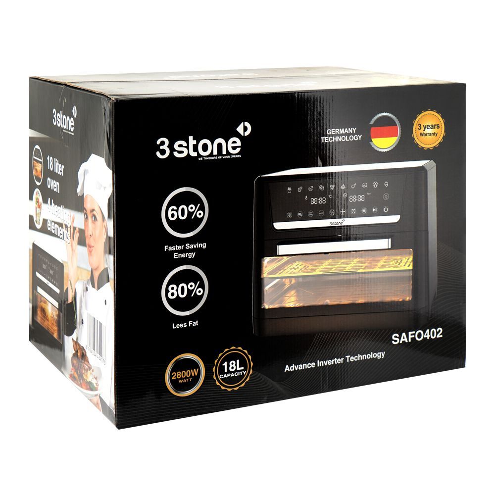 3Stone Air Fryer With Oven 18 Liter 2800W SAFO402 at Zubaidas Homestore